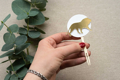 Lion Gold and Green Cupcake Toppers