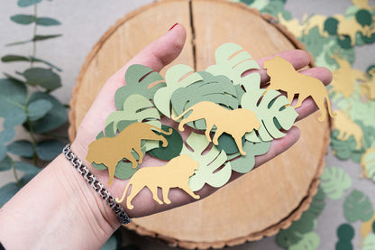 Lion Gold and Green Party Confetti