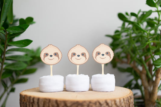 Sloth Cupcake Toppers