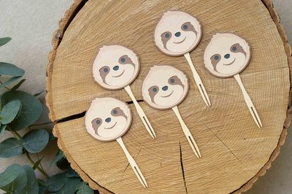 Sloth Cupcake Toppers
