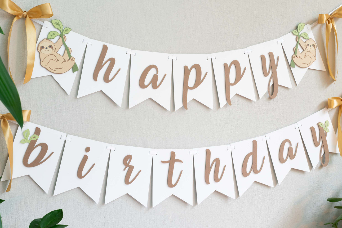 Sloth Happy Birthday Banner