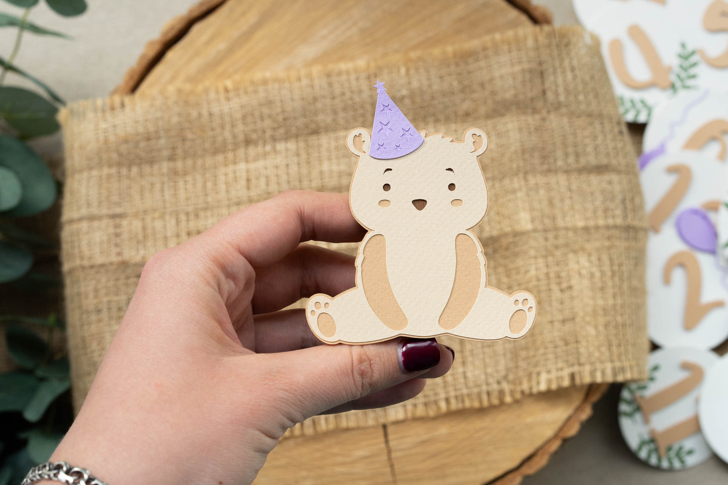 Teddy Bear Violet Monthly Photo Banner