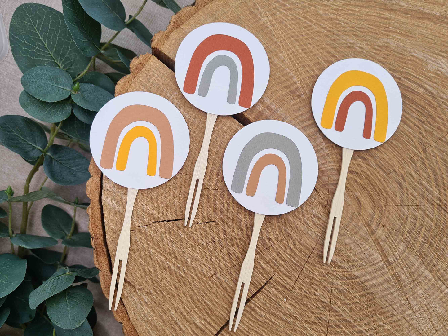 Rainbow and Sunshine Cupcake Toppers