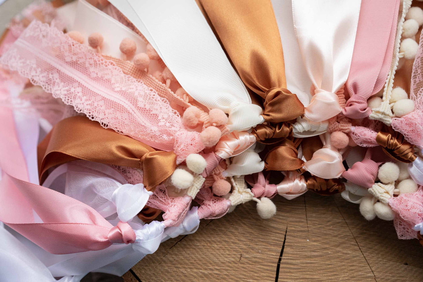 Boho Rainbow Rose Gold Ribbon Garland