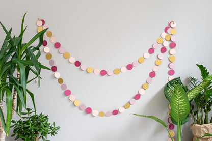 Rainbow Rose Gold and Berry Paper Garland