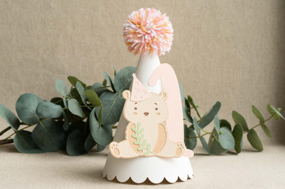 Teddy Bear Blush Pink Party Paper Hat