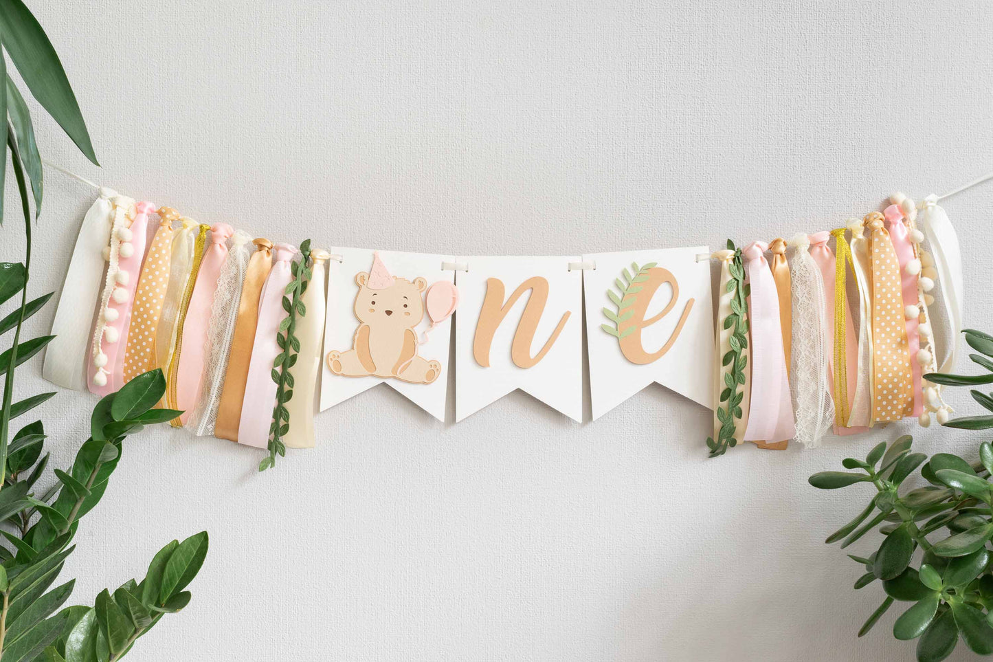 Teddy Bear Blush Pink Monthly Photo Banner