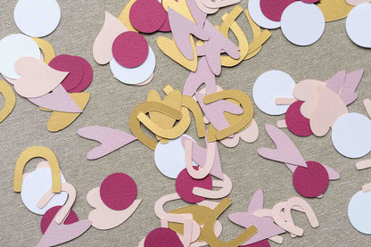 Rainbow Rose Gold and Berry Party Confetti