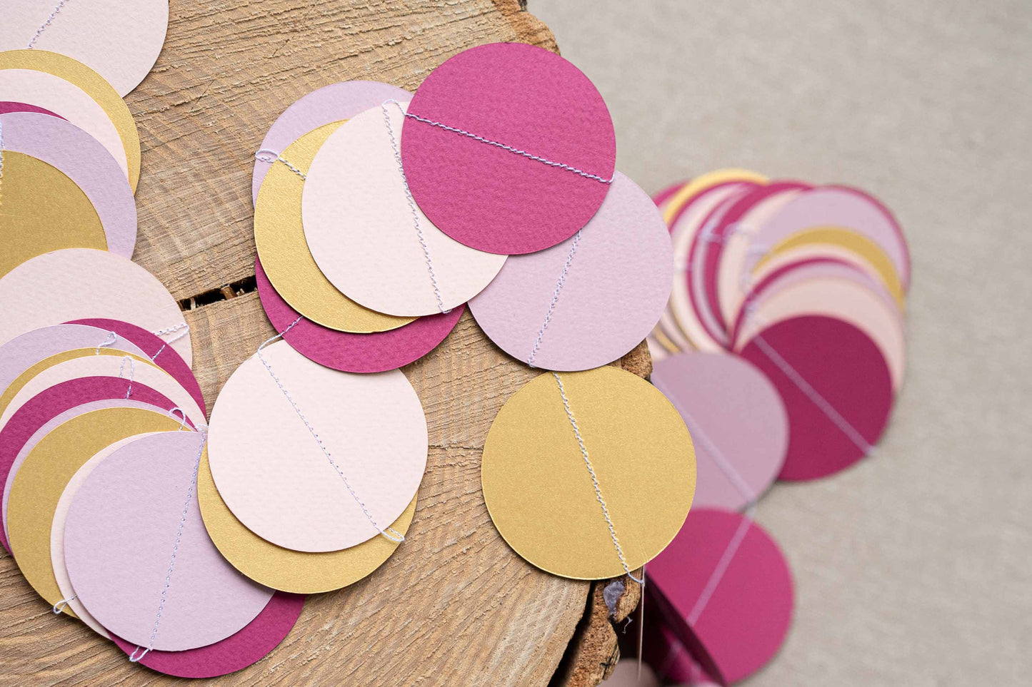 Rainbow Rose Gold and Berry Paper Garland