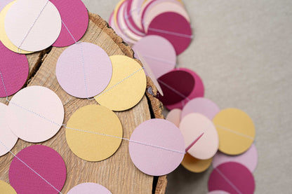 Rainbow Rose Gold and Berry Paper Garland