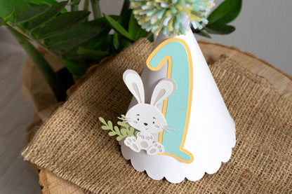 Bunny Turquoise Party Paper Hat