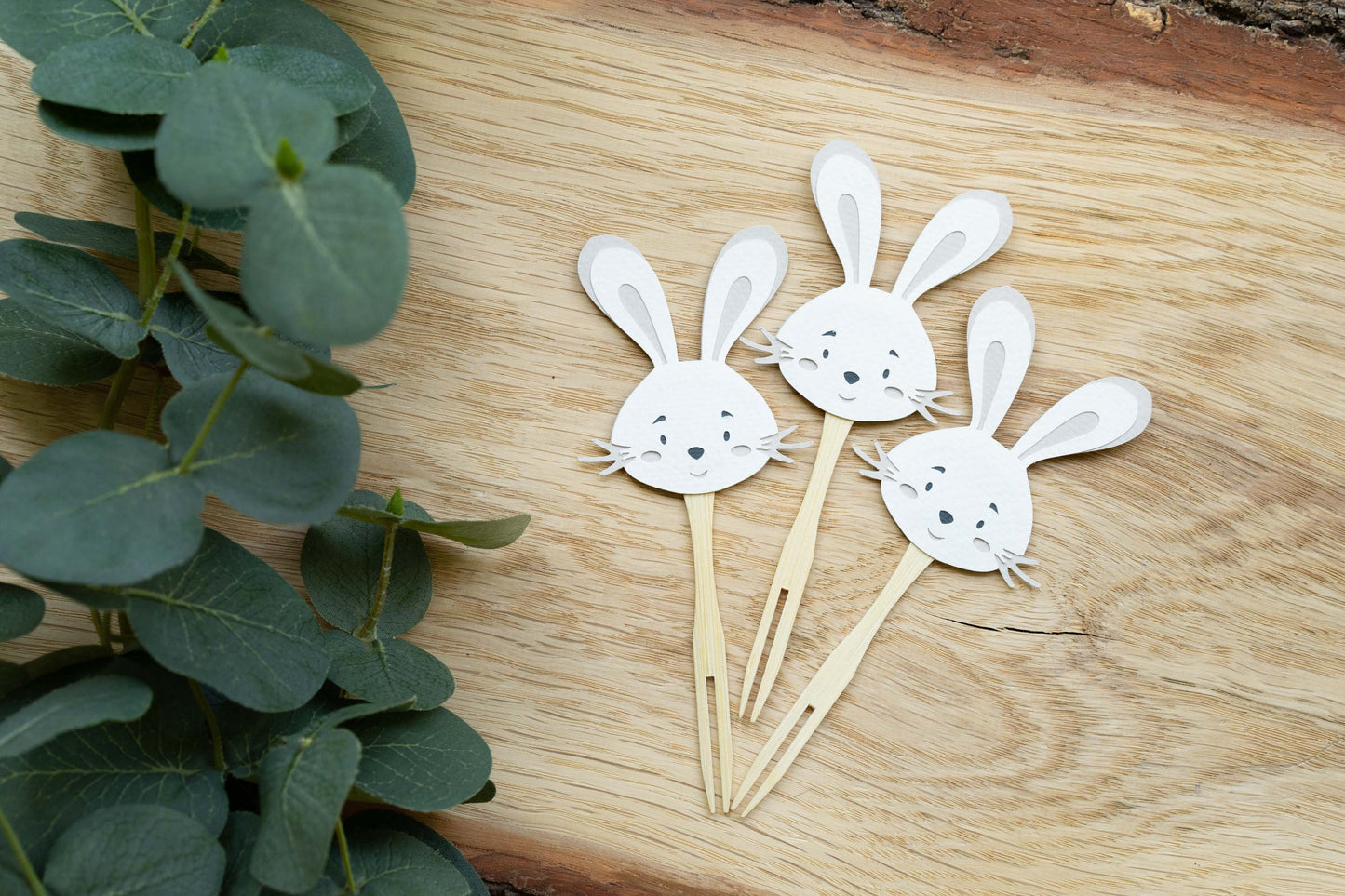 Bunny Turquoise Cupcake Toppers