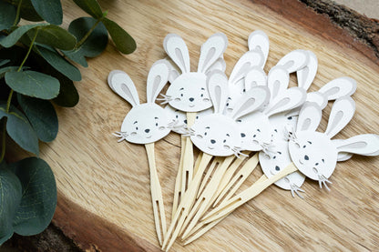 Bunny Turquoise Cupcake Toppers