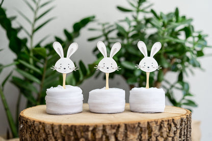 Bunny Turquoise Cupcake Toppers