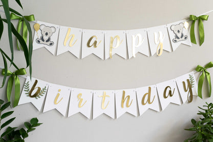 Koala Happy Birthday Banner