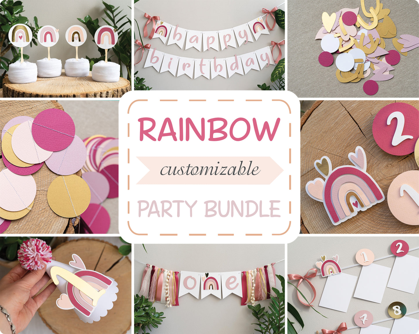 Rainbow Rose Gold and Berry Party Bundle
